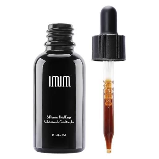 imim autoabbronzante viso e corpo gocce autoabbronzanti viso, imim formula naturale con dha e erythrulose per abbronzatura immediata, uniforme e prolungata, idratante, 30ml
