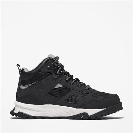 Timberland - scarpa hiker stringata lincoln peak da bambino (dal 30,5 al 35) in colore nero, colore nero, taglia: 33