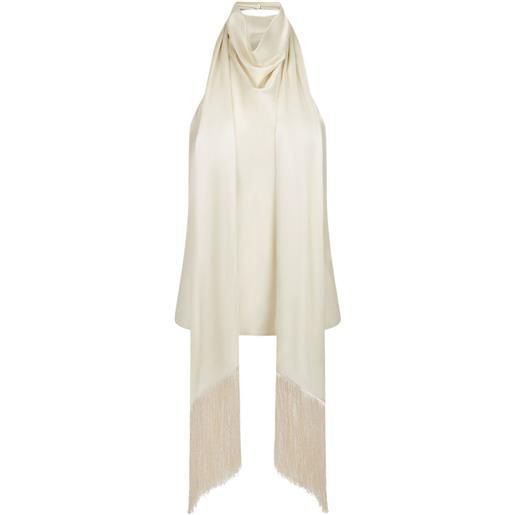 Nina Ricci top con frange - toni neutri