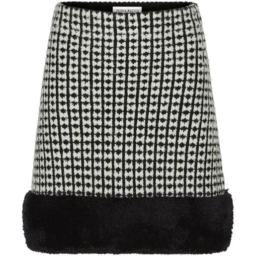 Nina Ricci minigonna in tweed - nero