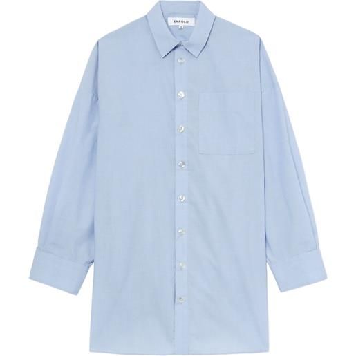 Enföld camicia con drappeggio posteriore - blu