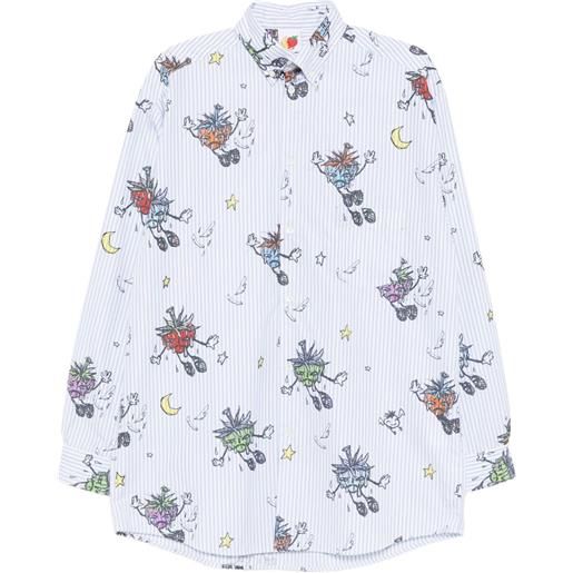 Sky High Farm camicia in cotone a righe - blu