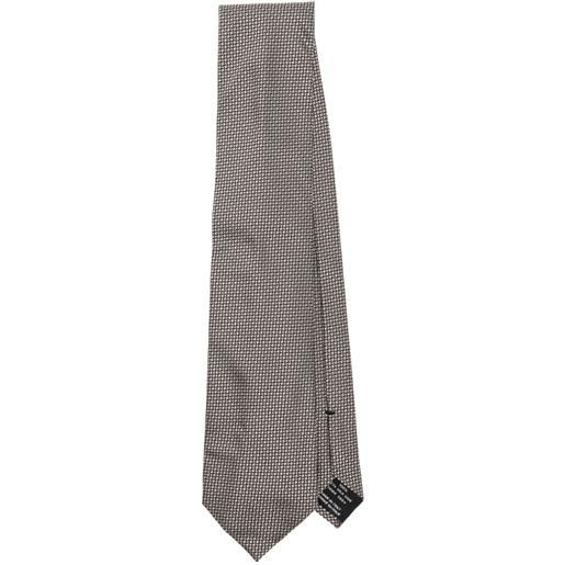 TOM FORD cravatta con motivo geometrico jacquard - grigio