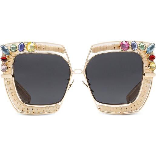 Dolce & Gabbana Eyewear occhiali da sole rafia fiori - oro
