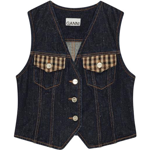 GANNI gilet denim - blu