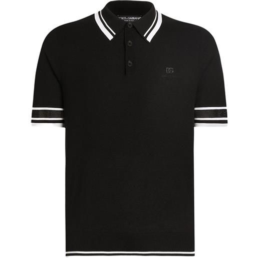 Dolce & Gabbana polo con orlo a contrasto - nero