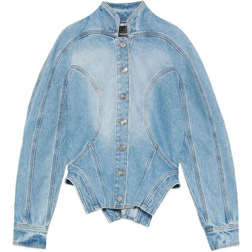 Mugler giacca denim con bottoni - blu