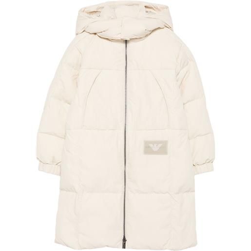 Emporio Armani Kids cappotto trapuntato con cappuccio - toni neutri
