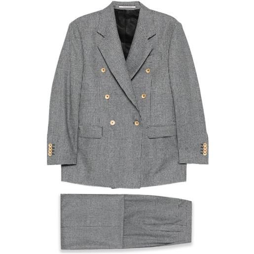 Tagliatore completo doppiopetto con motivo a quadri - nero