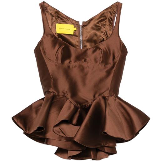 Marques'Almeida corsetto mikado - marrone