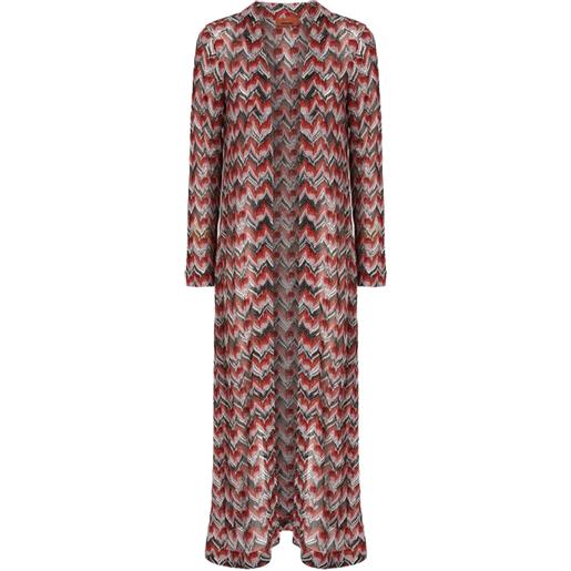 Missoni cardigan lungo con motivo chevron - nero