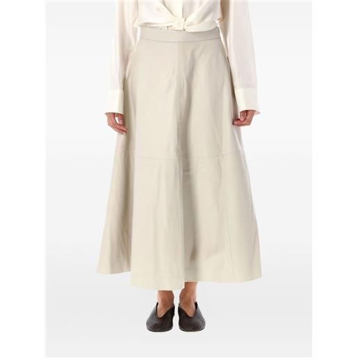 Róhe gonna midi in pelle - bianco