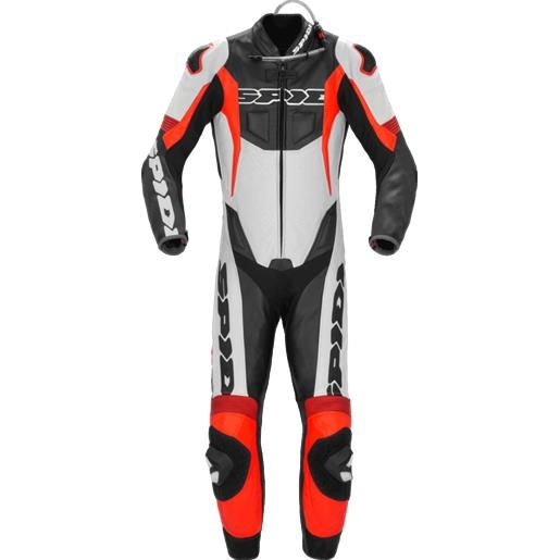 SPIDI tuta sport warrior perforated pro nero bianco rosso - SPIDI