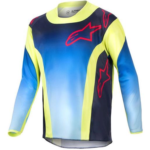 ALPINESTARS maglia bambino youth racer hoen blu giallo fluo ALPINESTARS