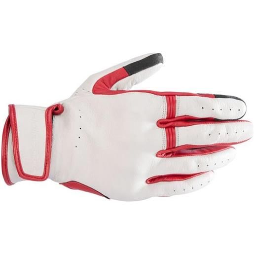 ALPINESTARS guanto dyno leather bianco rosso ALPINESTARS