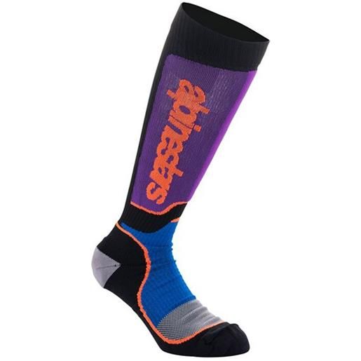 ALPINESTARS calza ragazzo youth mx plus viola blu ALPINESTARS