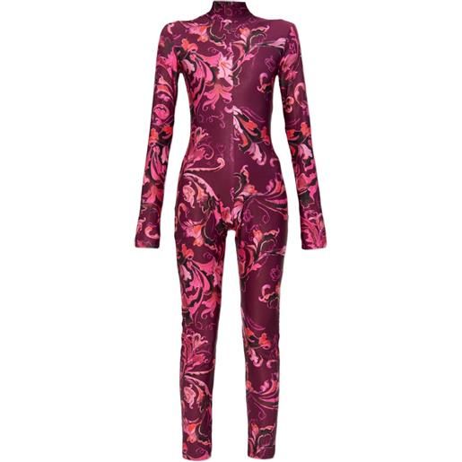 Versace Jeans Couture tuta intera a fiori - rosa