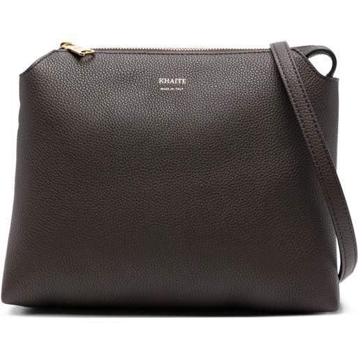 KHAITE borsa a spalla lina in pelle con zip - marrone