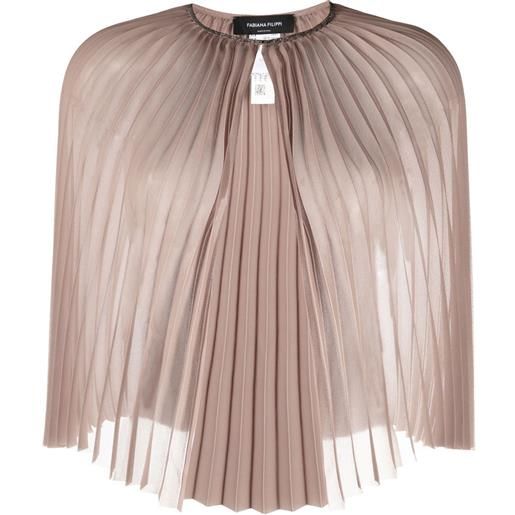 Fabiana Filippi mantella plissé con borchie - toni neutri