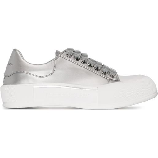 Alexander McQueen sneakers deck plimsoll - argento