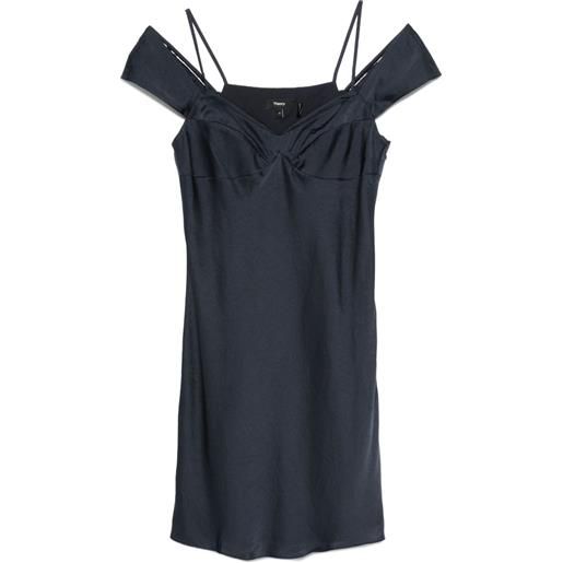 Theory abito midi con spalle scoperte - blu