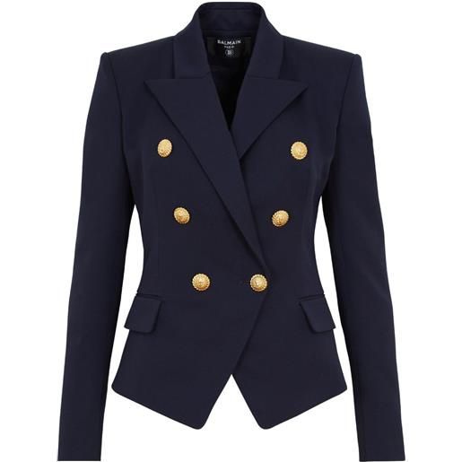 Balmain completo doppiopetto in lana - blu
