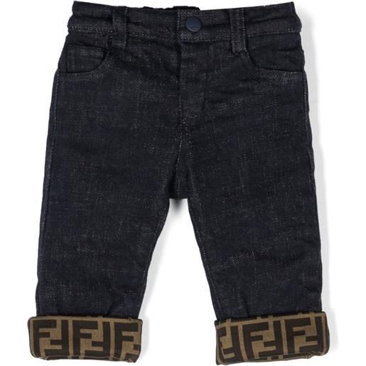 Fendi Kids jeans con stampa ff - blu