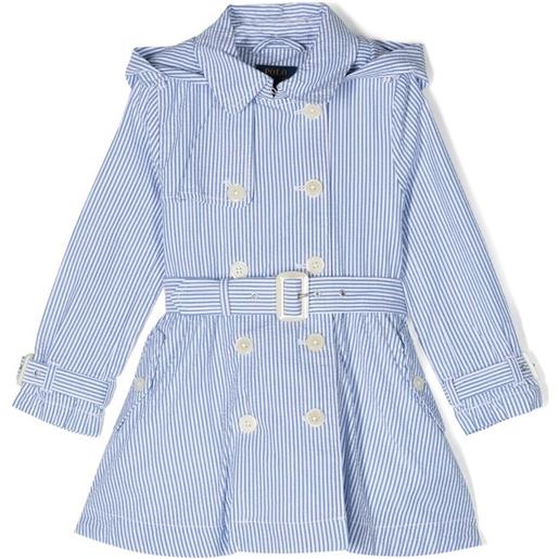 POLO RALPH LAUREN KIDS trench con cintura - blu