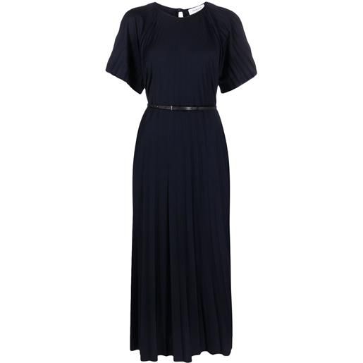 Fabiana Filippi abito midi plissettato con cintura - blu