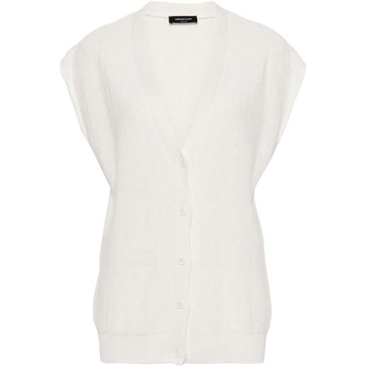 Fabiana Filippi canotta con scollo a v - bianco