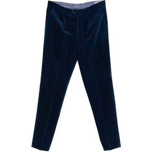 Brunello Cucinelli pantaloni a coste con pieghe - blu