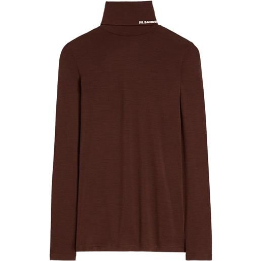 Jil Sander t-shirt a collo alto - marrone