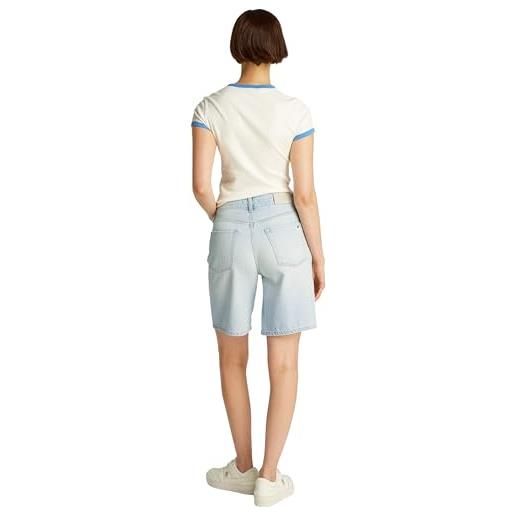 Tommy Hilfiger donna pantaloncini in jeans bermuda vita alta, bianco (sky), 30w