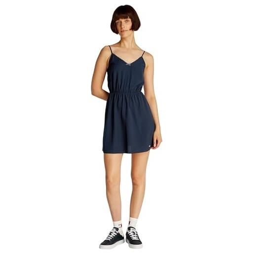 Tommy Jeans tjw essential strap dress ext dw0dw20613, abito svasato, donna, blu (dark night navy), s