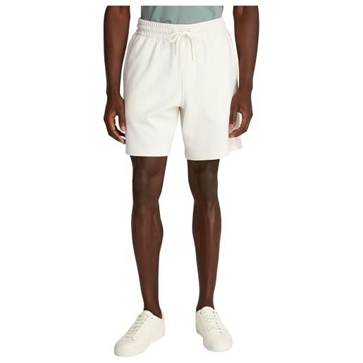 Calvin Klein uomo pantaloncini in felpa logo tape relaxed fit, beige (tofu), xl