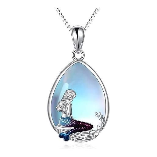KBIBCK Collana Sirena 3 Pezzi Ciondolo Amuleto Personalizzato H2o