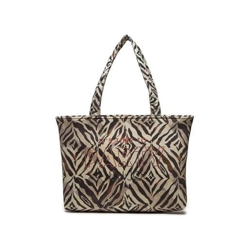 Liu Jo borsa donna a mano/spalla shopping scuba print in tessuto con logo etnic animalier cany bs24lj130 va4205 f0267 grande
