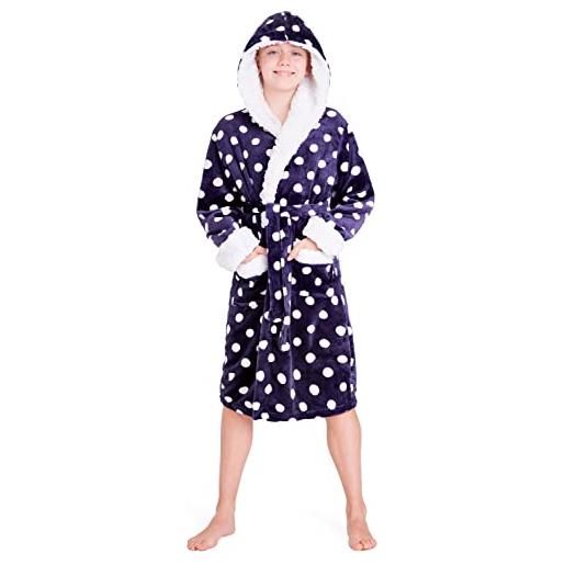 CityComfort vestaglia bambina ragazza a pois(viola, 9-10 anni)