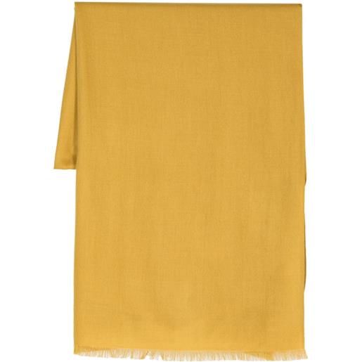 N.Peal scialle pashmina con frange - giallo