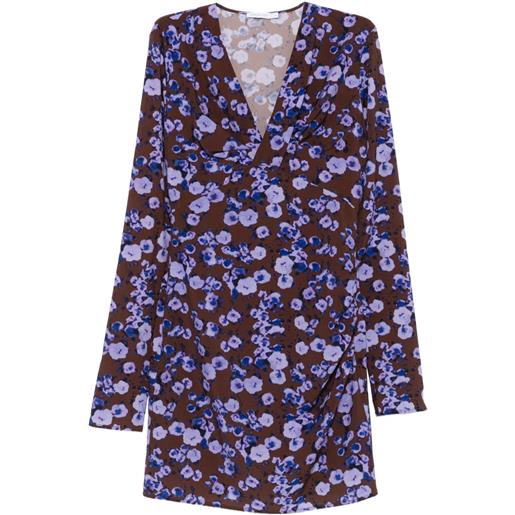 Patrizia Pepe abito corto con stampa a fiori - marrone