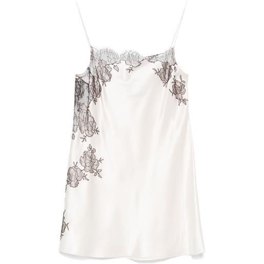 Carine Gilson abito in seta in stile sottoveste - toni neutri