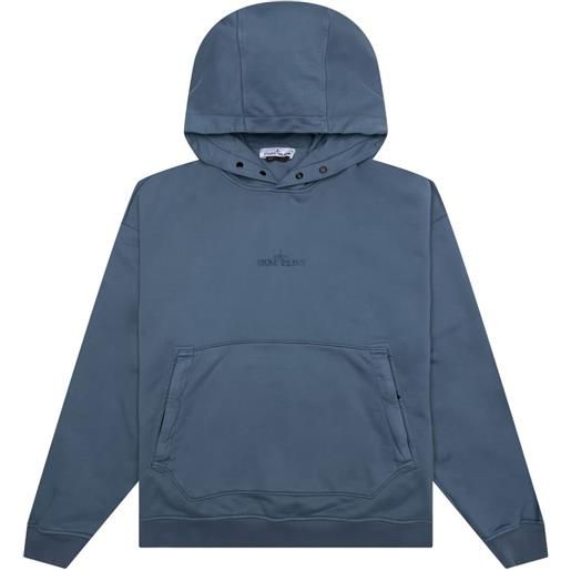 Stone Island felpa con cappuccio e logo ricamato - blu