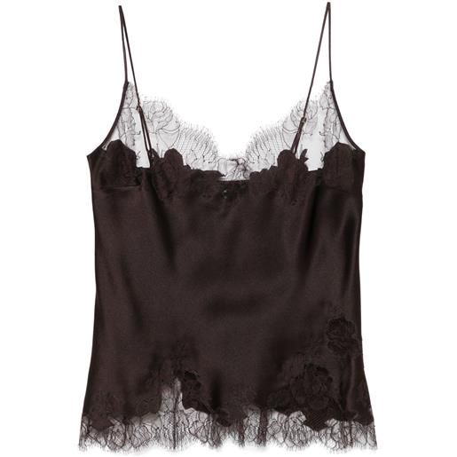 Carine Gilson canottiera in seta - marrone