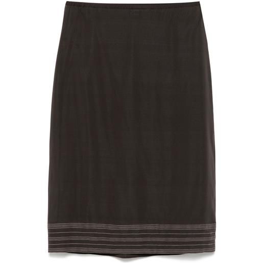 Carine Gilson gonna sottoveste in seta - marrone