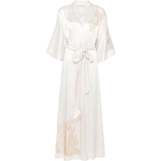 Carine Gilson vestaglia in seta - toni neutri