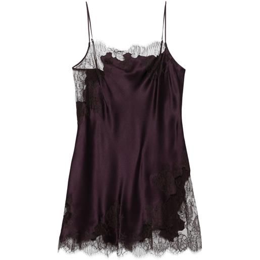 Carine Gilson camicia da notte in seta - viola