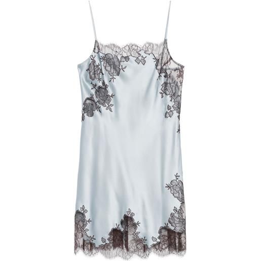Carine Gilson abito stile sottoveste in raso - blu