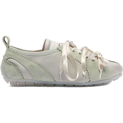 Simone Rocha ballerine stile sneakers con nastro in raso - verde
