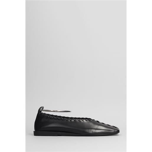 Jil Sander ballerine in pelle nera