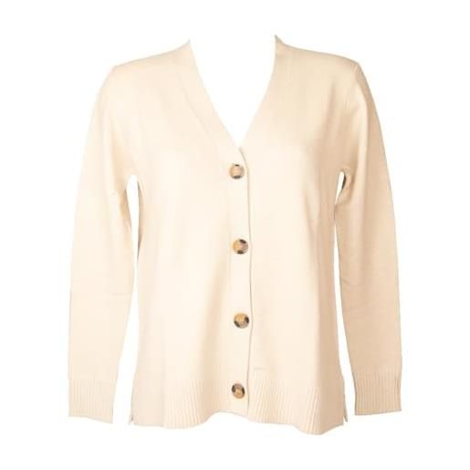 RAGNO maglia donna giacca cardigan con botoni finezza 7 super soft articolo da93mi, 786 champignon, xl